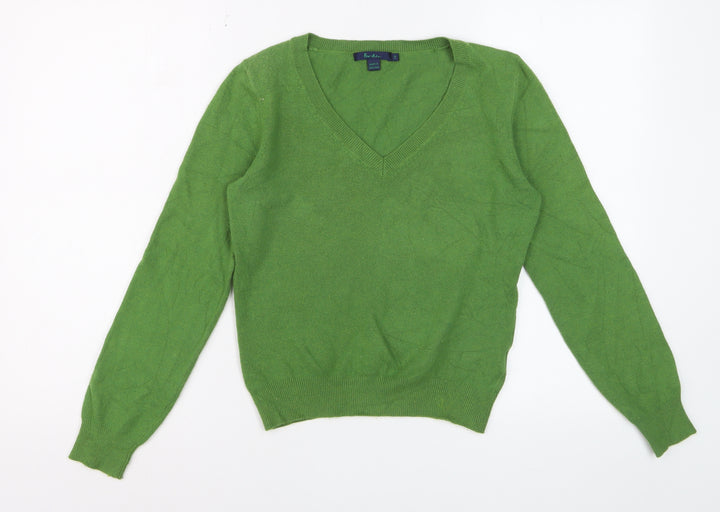 Boden Women Green V-Neck Long Sleeve Pullover Jumper Size 10