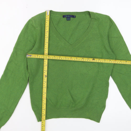 Boden Women Green V-Neck Long Sleeve Pullover Jumper Size 10