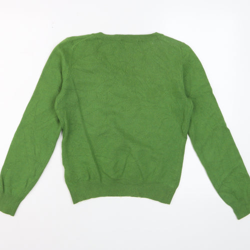 Boden Women Green V-Neck Long Sleeve Pullover Jumper Size 10