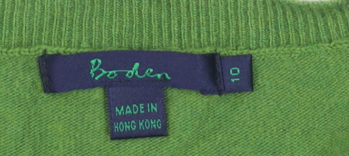 Boden Women Green V-Neck Long Sleeve Pullover Jumper Size 10