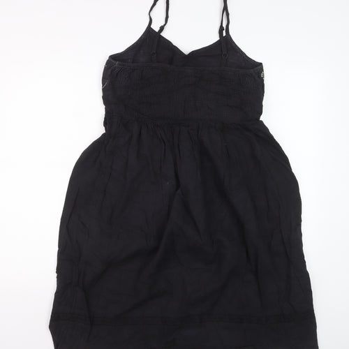 Joe Browns Women Black Embroidered A-Line Sleeveless Dress Size 12