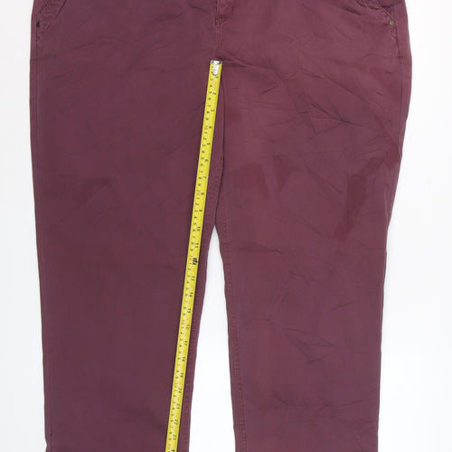 Orvis Womens Plum Cotton Blend Chino Trousers Size 20
