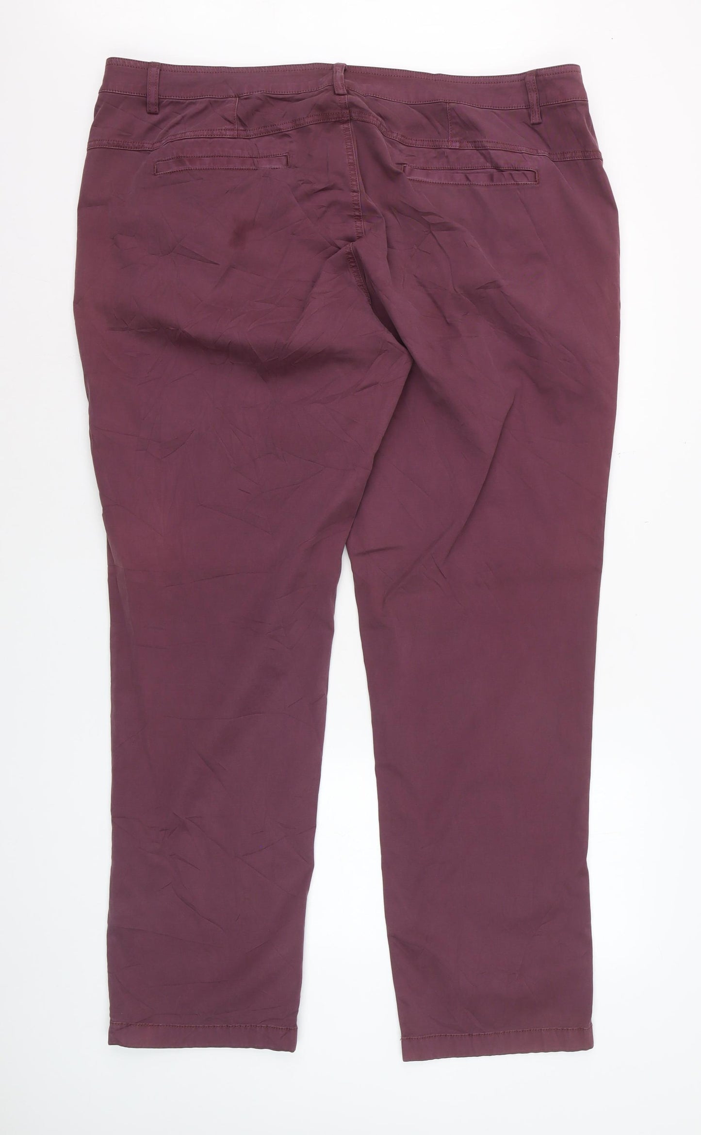 Orvis Womens Plum Cotton Blend Chino Trousers Size 20