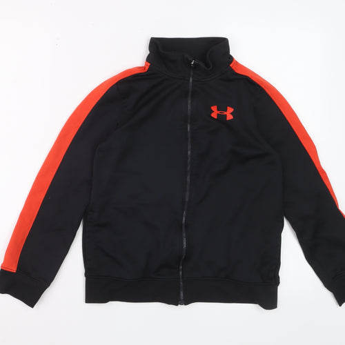 Under Armour Boys Black & Red Track Jacket Full Zip Polyester M