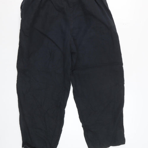 Monsoon Women’s Black Linen Cropped Trousers Size 10