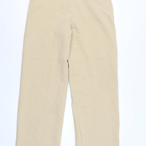 Zara Women Beige High Rise Straight Trousers Size S 26 in