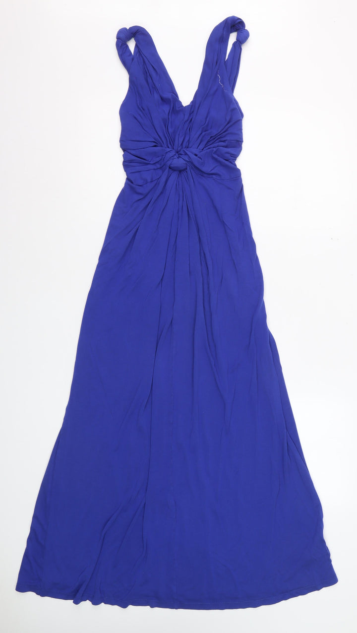 Next Women Blue Size 10 Viscose Sleeveless Maxi Dress