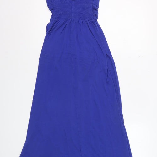 Next Women Blue Size 10 Viscose Sleeveless Maxi Dress