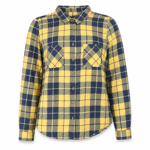 Topshop Womens Yellow Check Flannel Button-Up Shirt UK 10