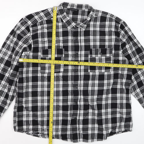 Peacocks Men's Black Check Flannel 2XL Long Sleeve Button-Up Shirt