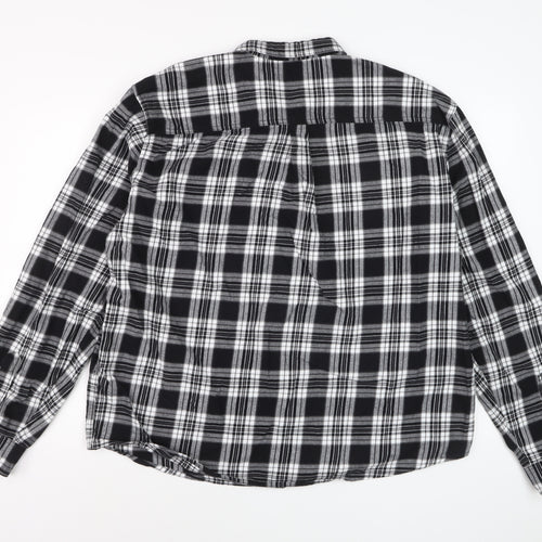 Peacocks Men's Black Check Flannel 2XL Long Sleeve Button-Up Shirt