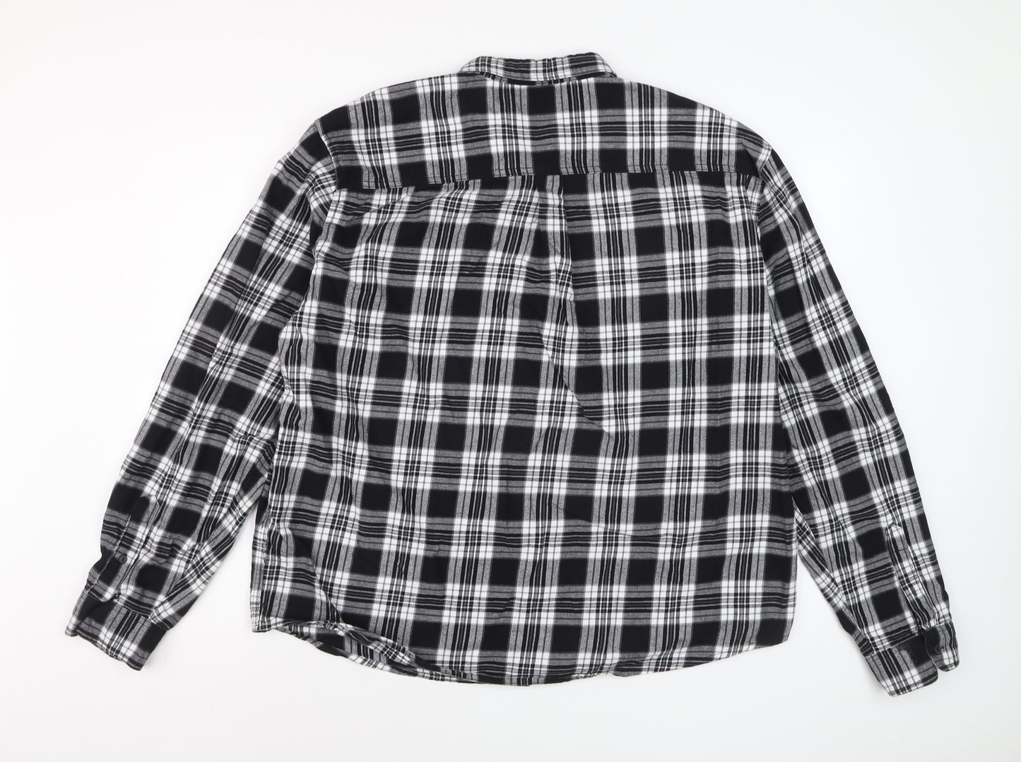 Peacocks Men's Black Check Flannel 2XL Long Sleeve Button-Up Shirt