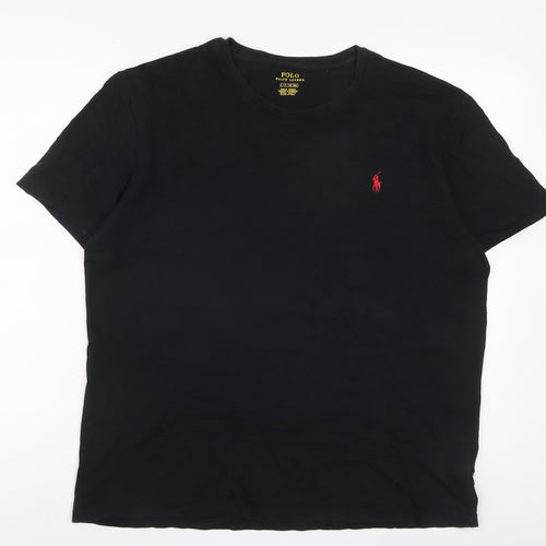 Ralph Lauren Men's Black Cotton Crew Neck Short Sleeve T-Shirt L