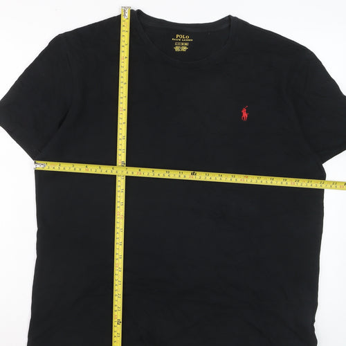 Ralph Lauren Men's Black Cotton Crew Neck Short Sleeve T-Shirt L