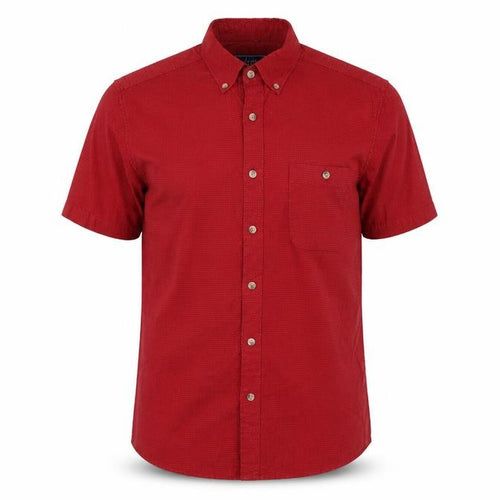 Topman Men's Red Classic Fit Short Sleeve Cotton Button-Up Shirt Size S