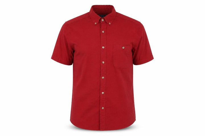 Topman Men's Red Classic Fit Short Sleeve Cotton Button-Up Shirt Size S