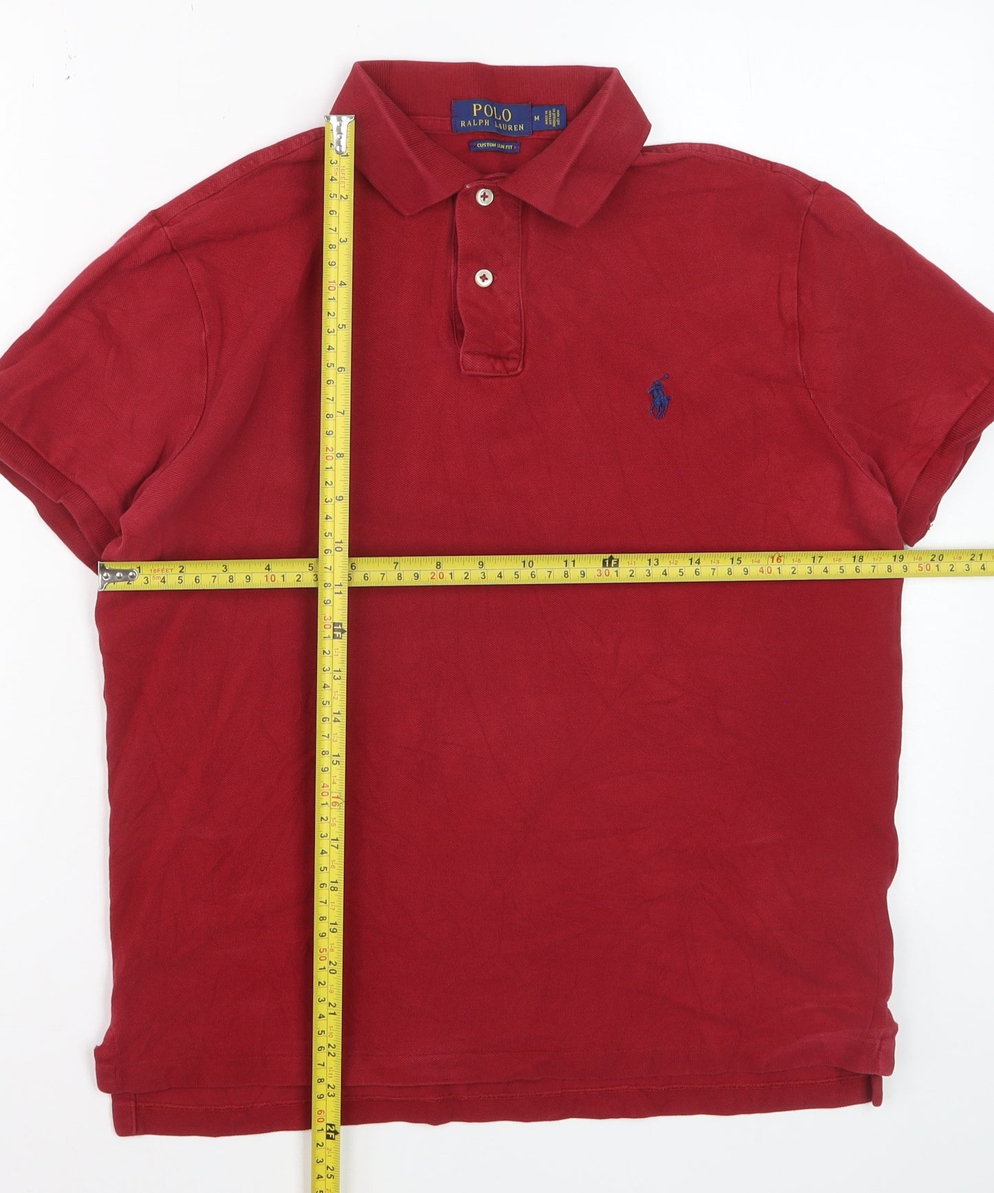 Ralph Lauren Men's Red Slim Fit Cotton Polo Shirt M