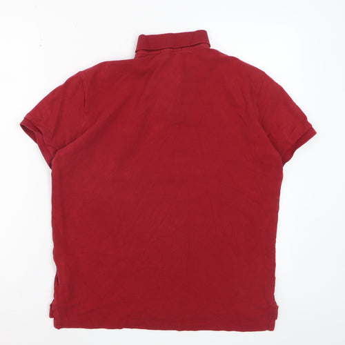 Ralph Lauren Men's Red Slim Fit Cotton Polo Shirt M