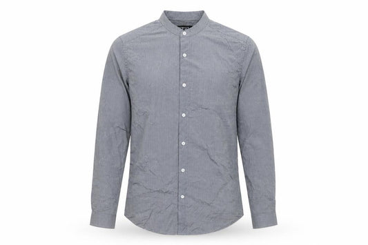 Retro Fire Men's Grey Collared Long Sleeve Formal Shirt Size S