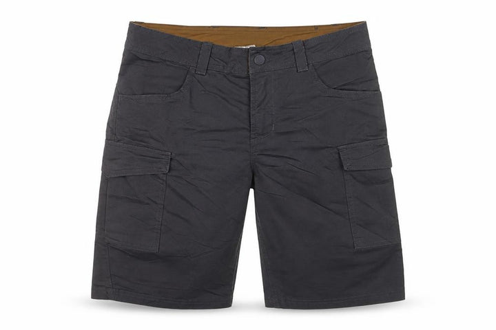 Front view of Decathlon Men's Black Cargo Shorts S Regular Fit Cotton Blend