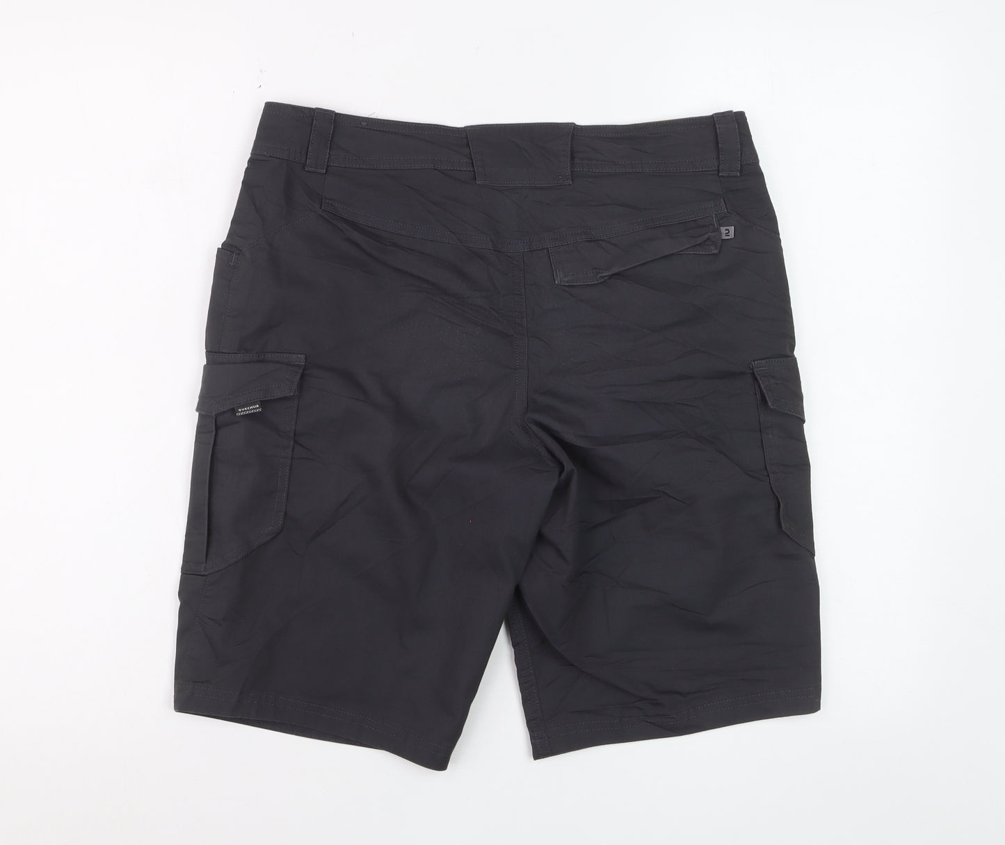 Decathlon Men's Black Cargo Shorts S Regular Fit Cotton Blend