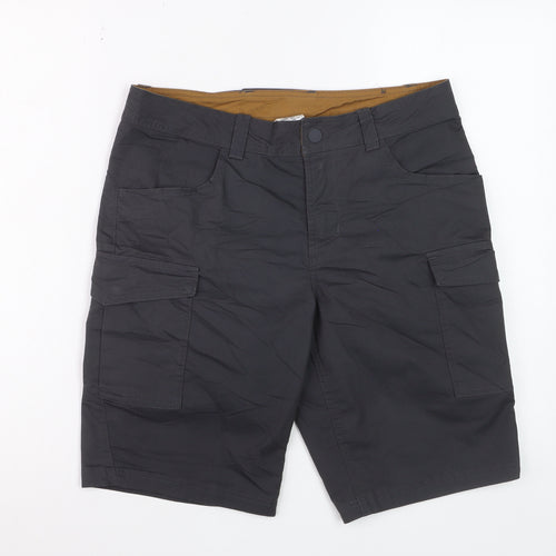 Decathlon Men's Black Cargo Shorts Size S Regular Fit Cotton Blend