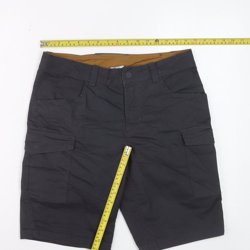 Decathlon Men's Black Cargo Shorts Size S Regular Fit Cotton Blend