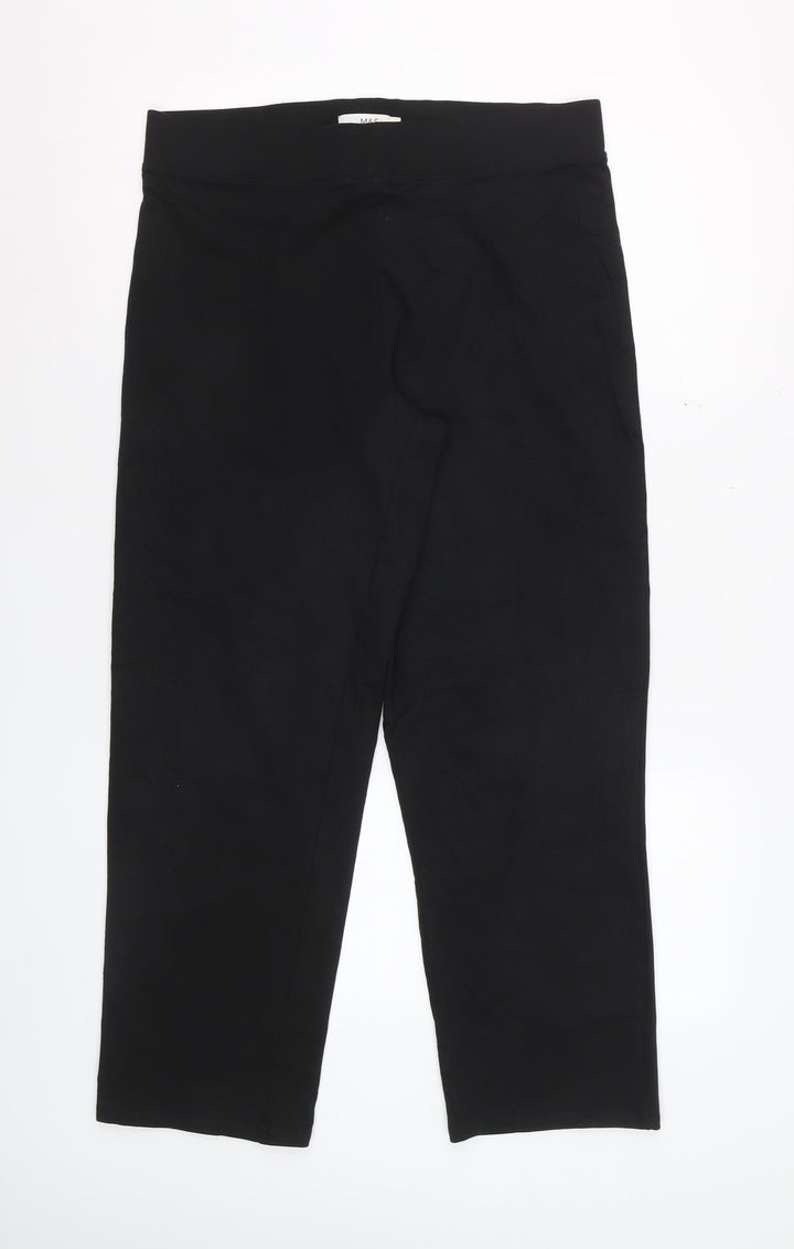 Marks and Spencer Women's Black Cotton Blend Leggings Size 14