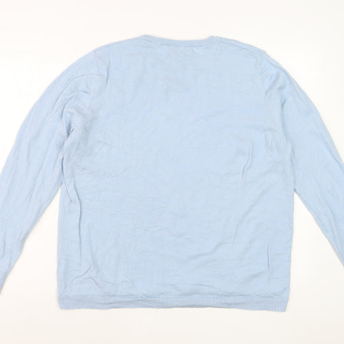Marks and Spencer Women’s Blue Crew Neck Cotton Jumper L