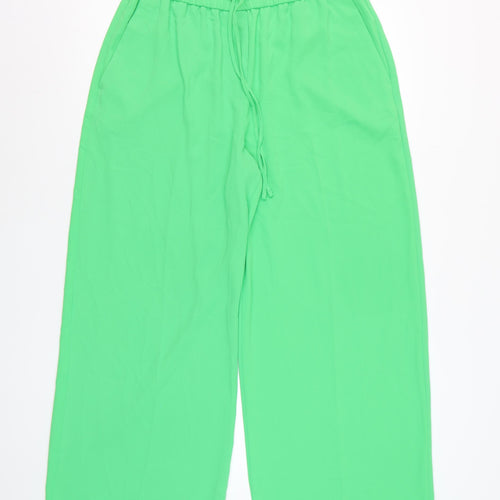 Marks and Spencer Women’s Green Wide-Leg Trousers Size 14 Short