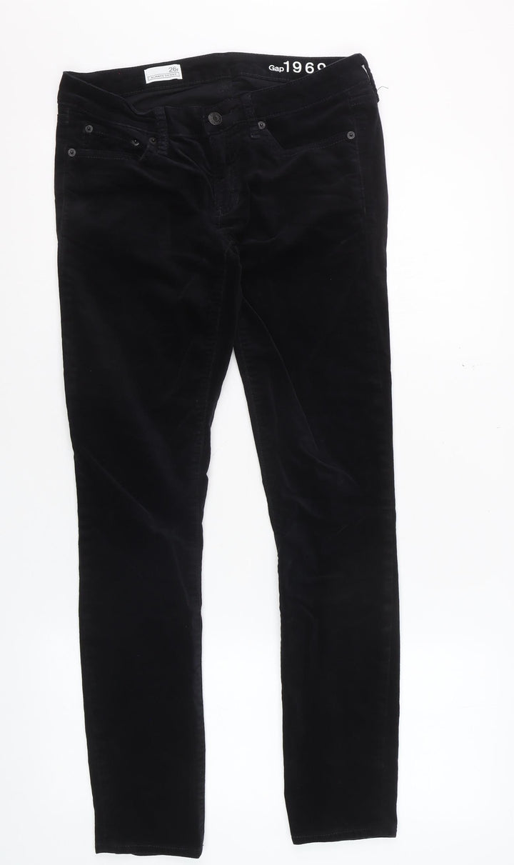Gap 1969 Women Black Corduroy Always Skinny Trousers Size 26R
