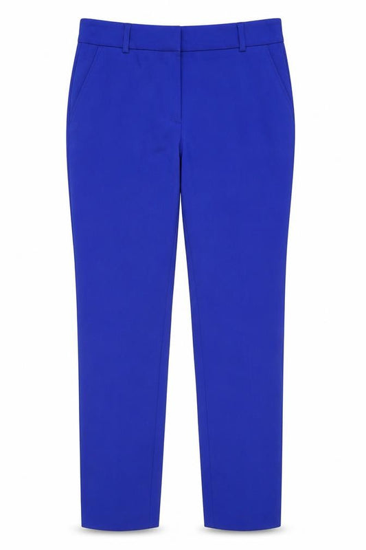 Front view of Mary Portas Women's Blue Slim Tapered Tailored Trousers, size 12
