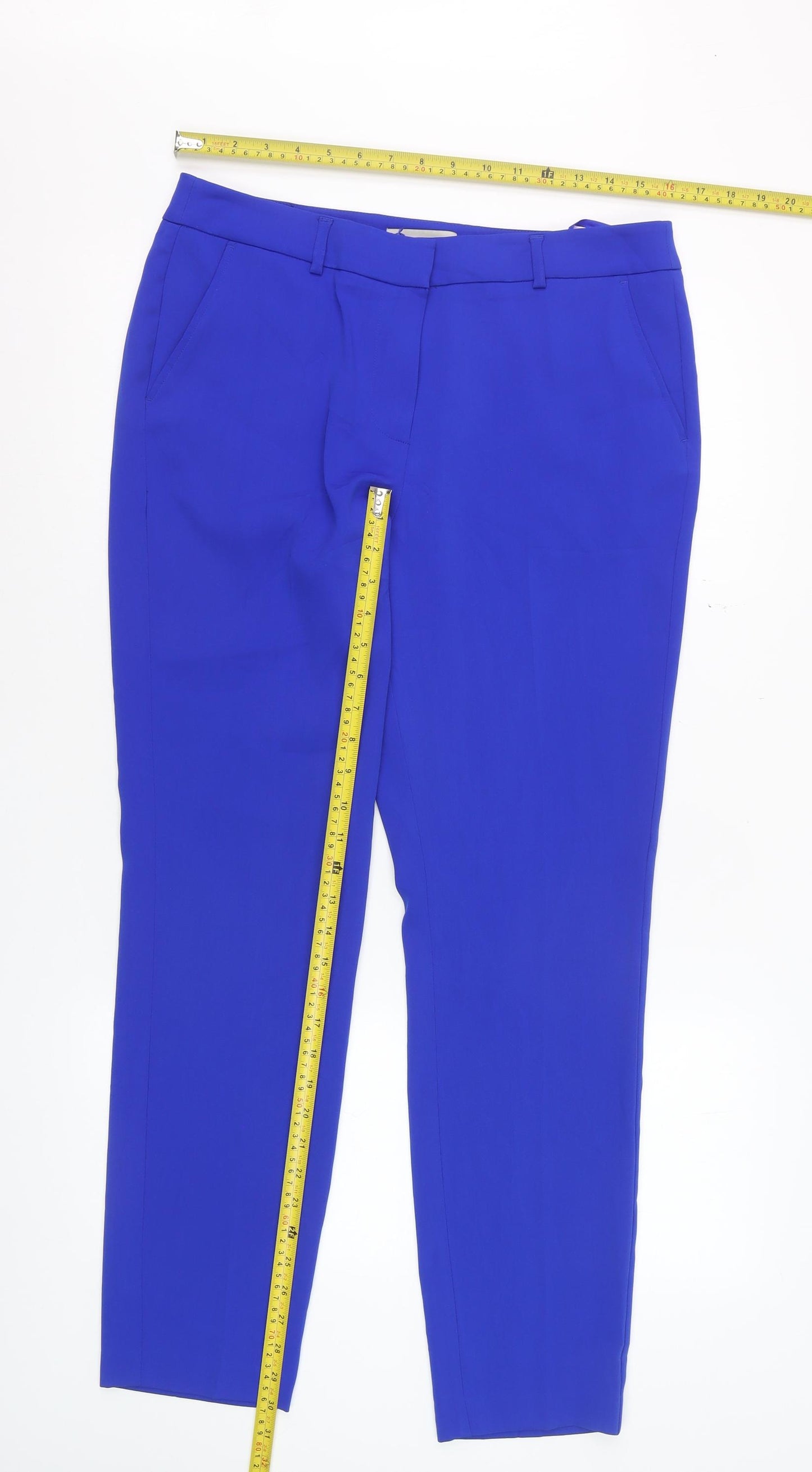 Mary Portas Women's Blue Slim Tapered Tailored Trousers Size 12