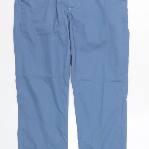 Marks and Spencer Men's Blue Chino Trousers 32W 31L Cotton Blend