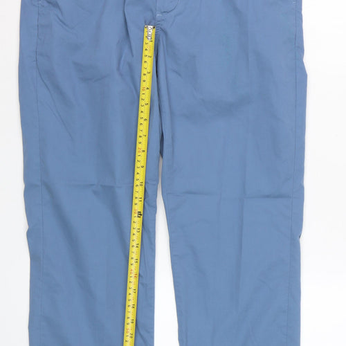 Marks and Spencer Men's Blue Chino Trousers 32W 31L Cotton Blend