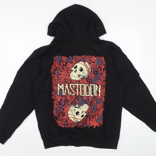Mastodon Men's Black Full Zip Hoodie M Graphic Skull Design