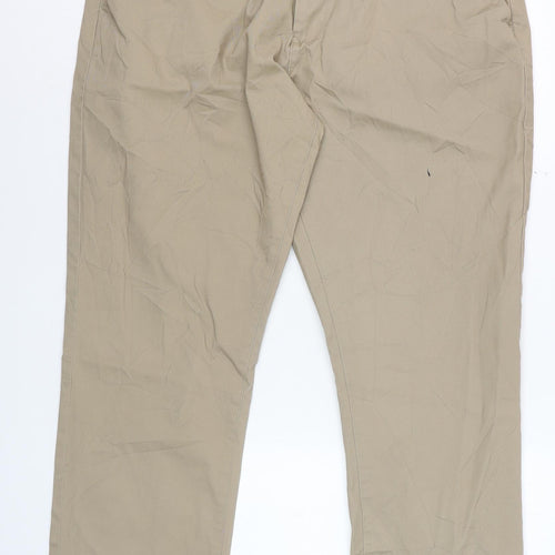 Next Men Beige Chino Straight Leg Trousers 38in Waist 33in Leg