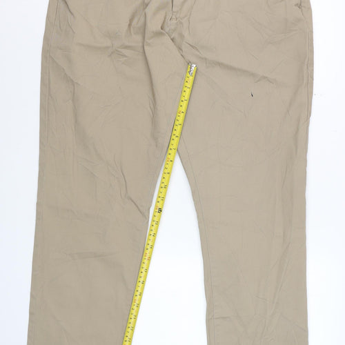 Next Men Beige Chino Straight Leg Trousers 38in Waist 33in Leg