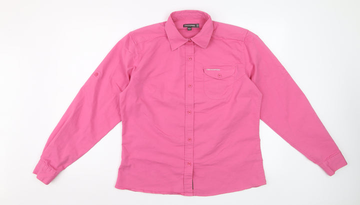 Craghoppers Women Pink Long Sleeve Button-Up Shirt Size 14