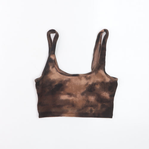 Hollister Women's Brown Tie-Dye Cropped Tank Top XS