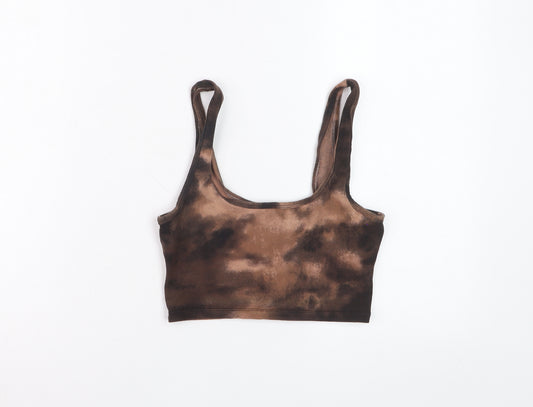 Hollister Women's Brown Tie-Dye Cropped Tank Top XS