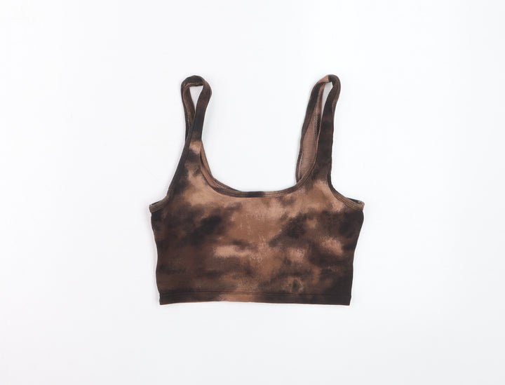 Hollister Women's Brown Tie-Dye Cropped Tank Top XS