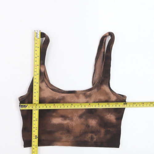 Hollister Women's Brown Tie-Dye Cropped Tank Top XS