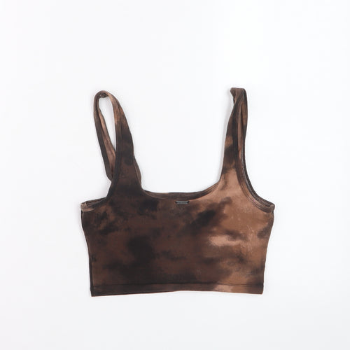 Hollister Women's Brown Tie-Dye Cropped Tank Top XS