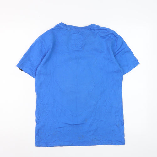Hipanda Men’s Blue Superpanda Graphic Cotton T-Shirt Size S