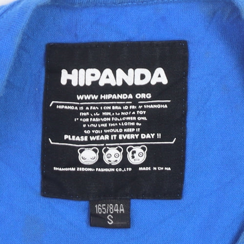 Hipanda Men’s Blue Superpanda Graphic Cotton T-Shirt Size S
