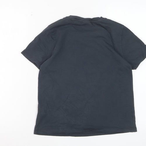 Oliver Bonas Womens Black Sequin Short Sleeve Cotton T-Shirt Size 8