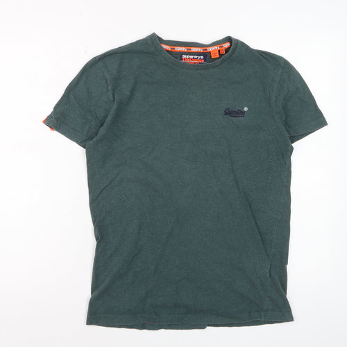 Superdry Men's Green Cotton Crew Neck Short Sleeve T-Shirt Size S