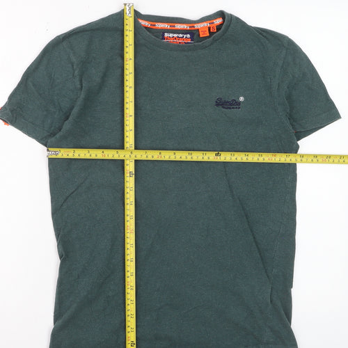 Superdry Men's Green Cotton Crew Neck Short Sleeve T-Shirt Size S