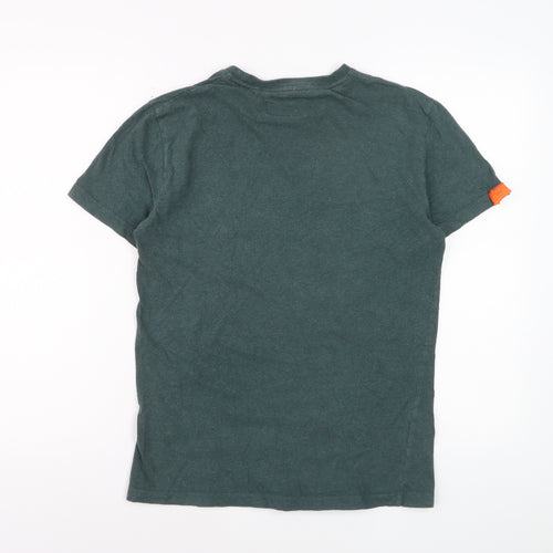 Superdry Men's Green Cotton Crew Neck Short Sleeve T-Shirt Size S